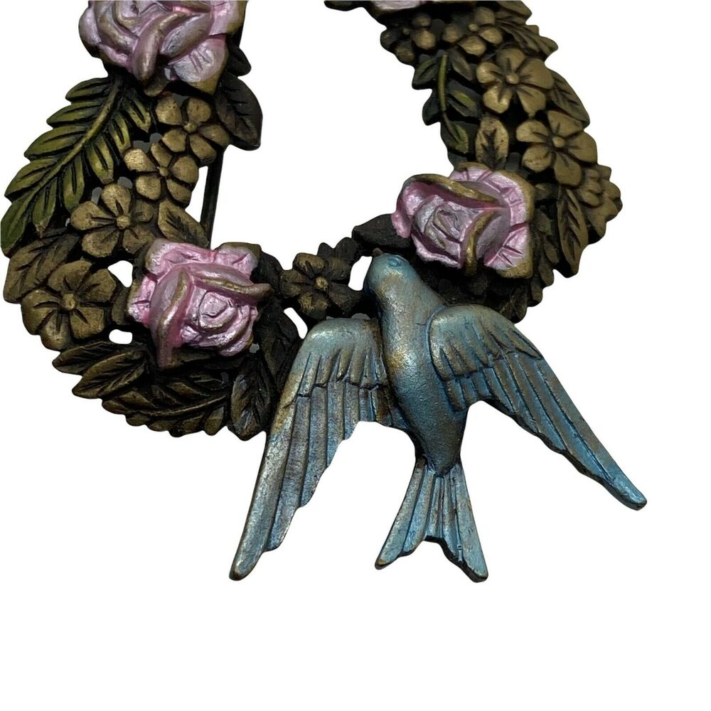 Jj Brooch Pin Love Birds On Heart Womens Sweet Little C Clasp Charming Jewelry View 5